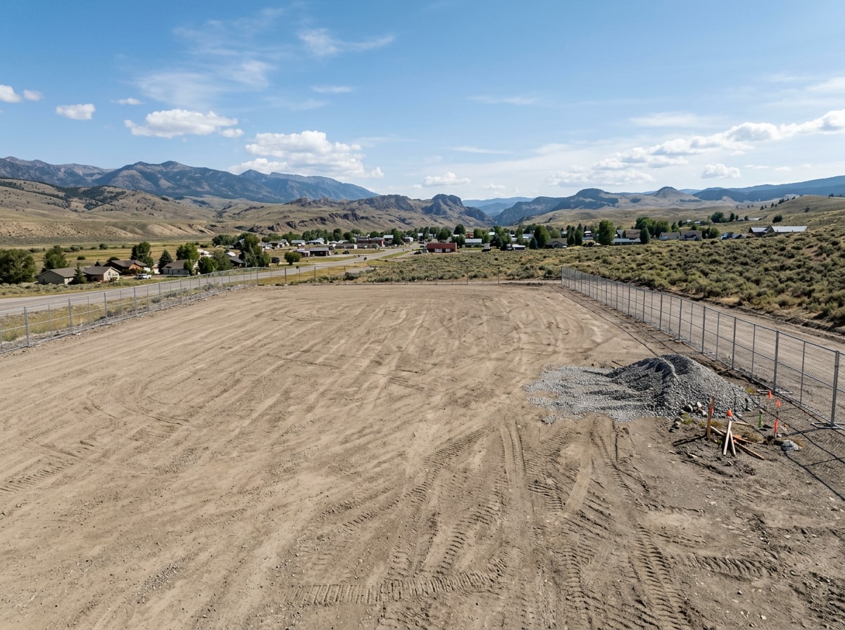 cleared commercial demolition lot graded flat and ready for new construction