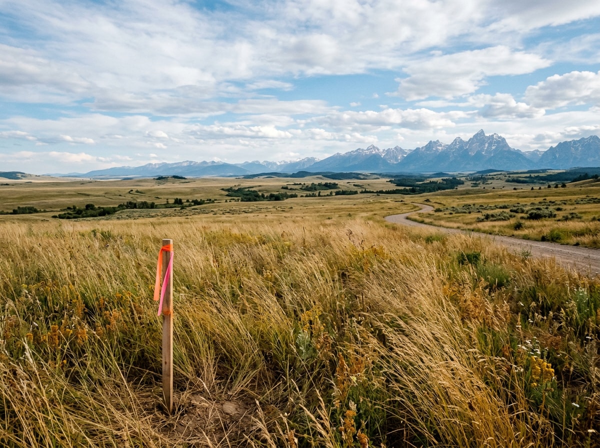 Vacant rural building lot with open land and distant mountain views near Greybull, Wyoming