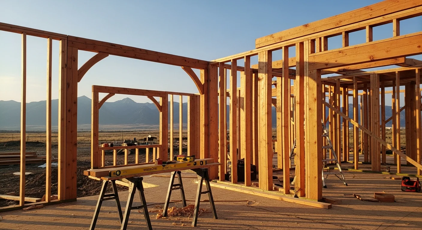 General contractor team working on residential construction project in Powell Wyoming