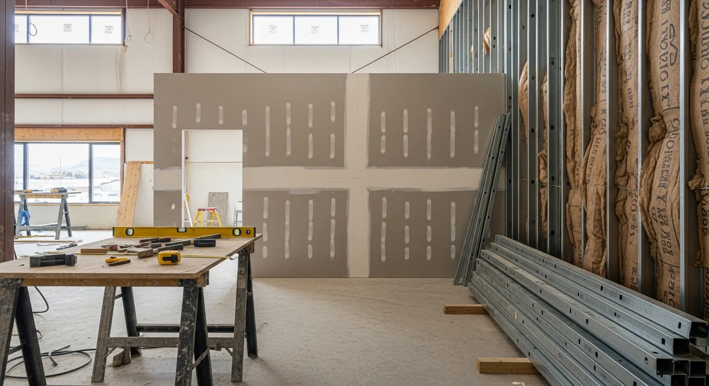 Interior of a newly remodeled commercial space in Powell, Wyoming, showing updated framing, finished drywall, and commercial-grade flooring. A Red Rock Construction LLC project completed for a local business in the Big Horn Basin area.
